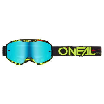 O&#039;Neal B-10 Goggle Attack Black/ Neon Yellow - Radium Blue Lens